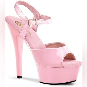 Pleaser Kiss 209 6 Inch Baby Pink Heels